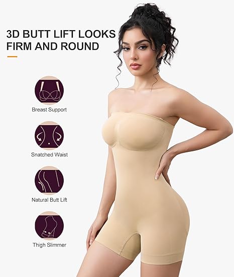 Faja moldeadora sin tirantes con control de abdomen beige XL/XXL - additional image 4