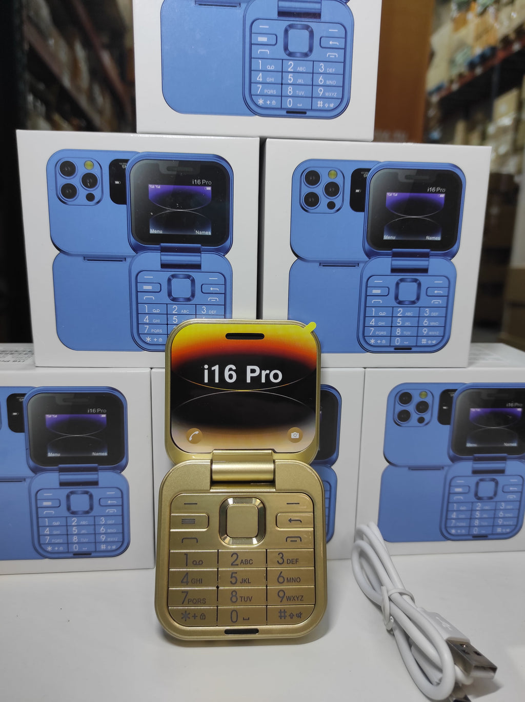 Teléfono plegable con doble pantalla  i16 Pro oro - additional image 5