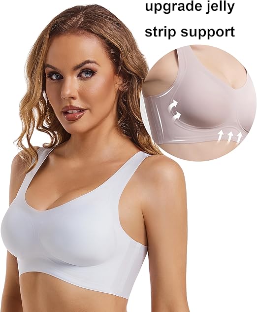 Sujetador ultrafino de seda helada blanco ( talla M = M/L )